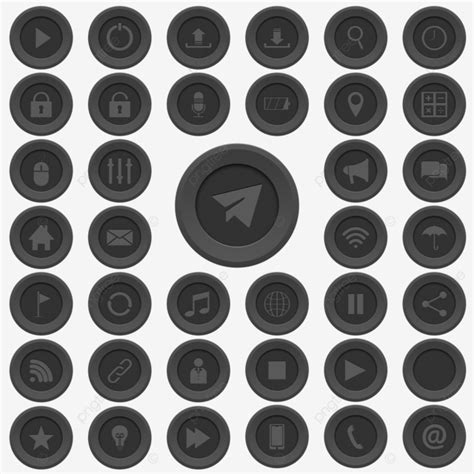 Realistic Black Button Icon, Black Button, Button Icon, Black Icon PNG ...