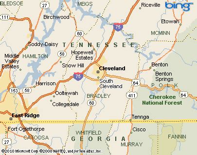 South Cleveland, Tennessee Area Map & More