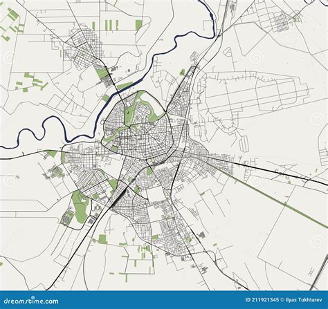 Map of the City of Larissa, Greece Stock Illustration - Illustration of ...