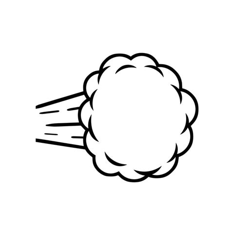 Air flow of and steam jet. Comic drawing of smoke. Cartoon illustration. Cloud with bubbles of ...