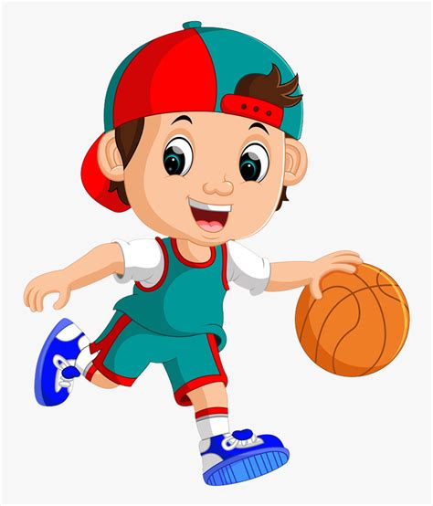 Image Free Player Royalty Free Clip - Boy Playing Basketball Clipart, HD Png Download - kindpng