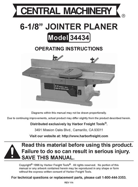 CENTRAL MACHINERY 34434 OPERATING INSTRUCTIONS MANUAL Pdf Download ...