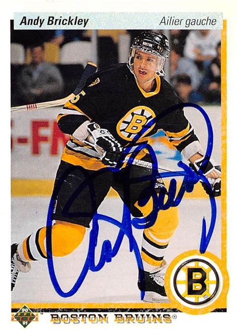 Andy Brickley autographed Hockey Card (Boston Bruins) 1991 Upper Deck #84