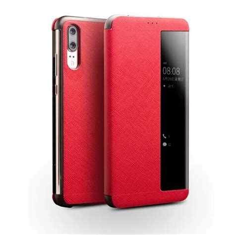 QIALINO Genuine Leather Fashion Phone Cover for Huawei Ascend P20 Pro Sleep Wake Up Function ...