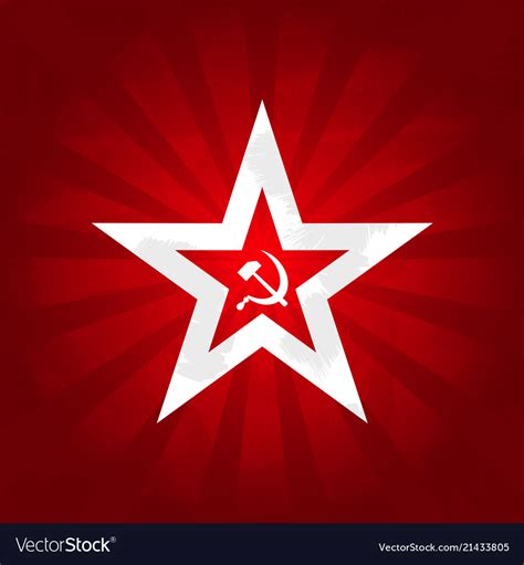 Communism symbols - red star with sickle Vector Image