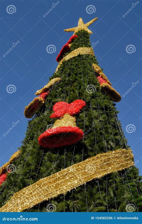 Typical Christmas Tree in Spanish Towns Stock Photo - Image of shape, bell: 154582206