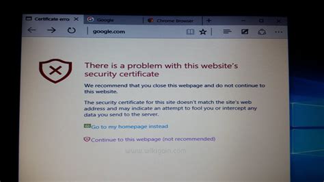 There is a Problem with this Website's Security Certificate Fixed