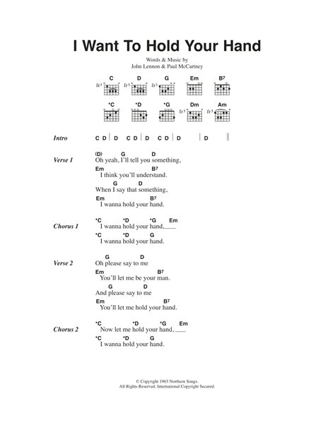 I Want To Hold Your Hand by The Beatles - Guitar Chords/Lyrics - Guitar Instructor