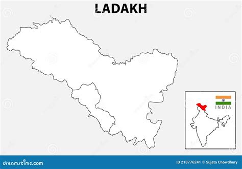 Ladakh Map District Map Of Ladakh. Ladakh Map With District And Capital. Colour Full District ...