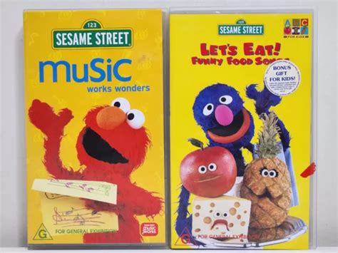 2 X SESAME Street VHS Tapes - Lets Eat!, Music Works Wonders £15.63 - PicClick UK