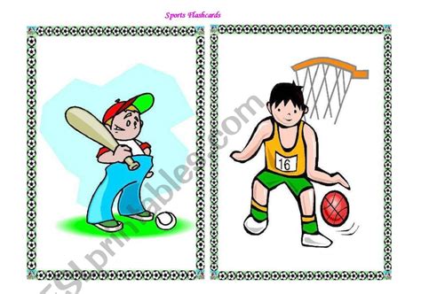 Sports - flashcards part I - ESL worksheet by ericaplak