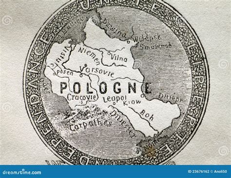 Old Map of Poland stock photo. Image of geography, city - 23676162