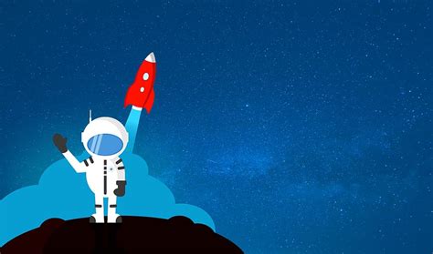 HD wallpaper: Cartoon Astronaut Playing in Outer Space, background ...