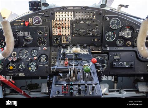 Cockpit of russian training biplane Antonov AN2 Stock Photo - Alamy