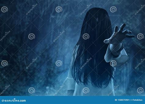 Scary Ghost Woman, Halloween Theme Stock Image - Image of evil, horror ...