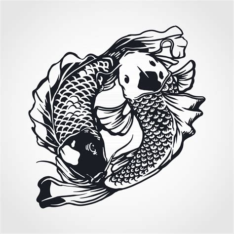 Yin yang koi fish 2534488 Vector Art at Vecteezy