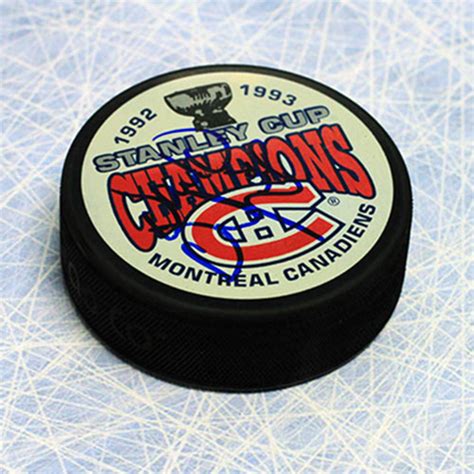 Donald Dufresne Montreal Canadiens Autographed 1993 Stanley Cup Puck - NHL Auctions