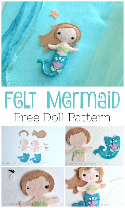 Little Felt Mermaid Pattern - Red Ted Art - Kids Crafts