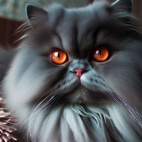 Luxurious Blue Persian Cat | Striking Copper Eyes | AI Art Generator ...