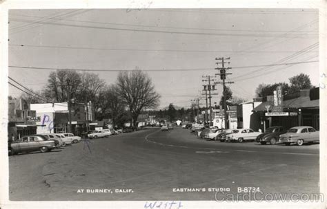 Main Street Burney, CA Postcard