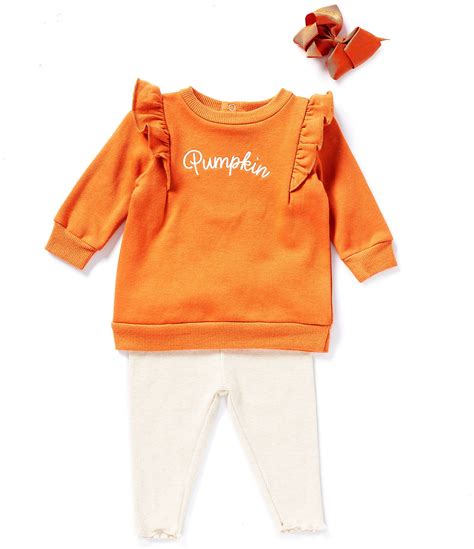 Starting Out Baby Girls 12-24 Months Long Sleeve Pumpkin Applique Pullover & Leggings Set ...