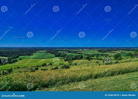 Balltown IA Scenic Overlook of Rolling Farmland Stock Photo - Image of ...