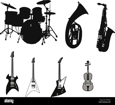 Set of different stringed, wind and percussion instruments Stock Vector Image & Art - Alamy