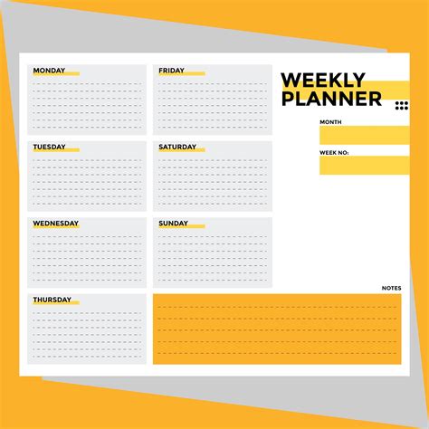 Weekly Planner Template Printable Free - Printable Templates