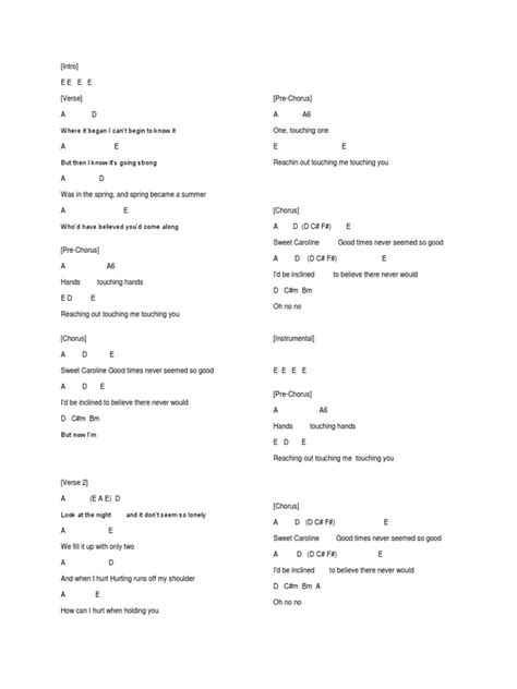 Sweet Caroline | Song Structure | Singles (Music)