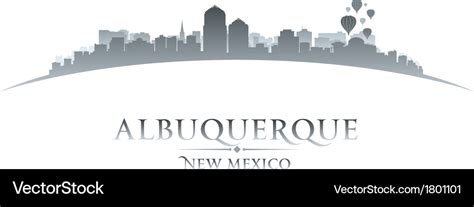 Albuquerque new mexico city skyline silhouette Vector Image