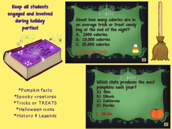 Halloween Jeopardy with Trivia Facts by JB Creations | TPT