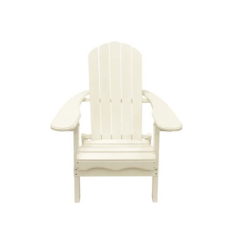 40" White Wooden Folding Outdoor Patio Adirondack Chair | Pool Central