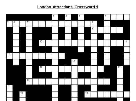 Crossword on London Attractions 1 (+Answers) | Teaching Resources