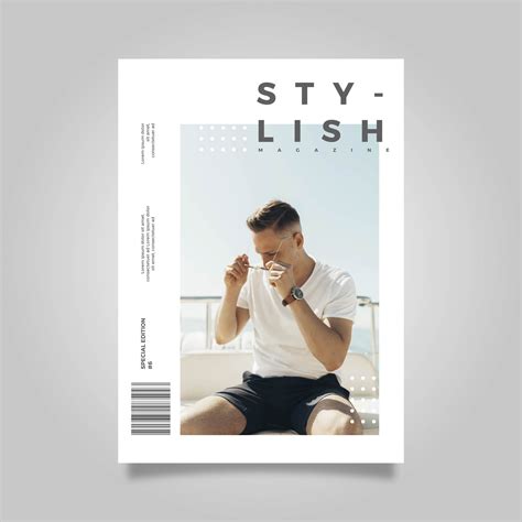 直接下载 Flat Modern Simple Stylish Magazine Cover Template Vector. Choose ...