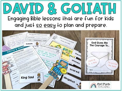 David and Goliath Printable Bible Lesson for Kids, Sunday School ...