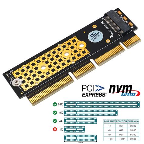 Verilux® NVME Adapter PCIe X16 With Gel Pad, NVME Or AHCI SSD To PCIE Adapter Card Support PCIe ...