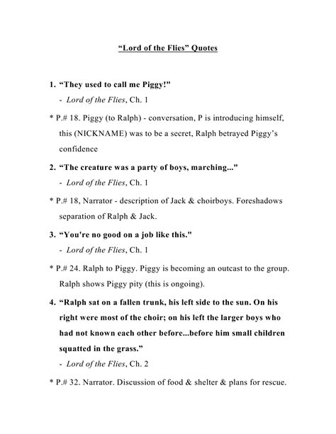 Lord Of The Flies Piggy Quotes With Page Numbers About. QuotesGram