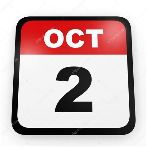 October 2. Calendar on white background. — Stock Photo © iCreative3D #125215886