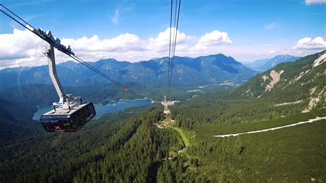 Zugspitze cable car descent (view at Eibsee) - YouTube