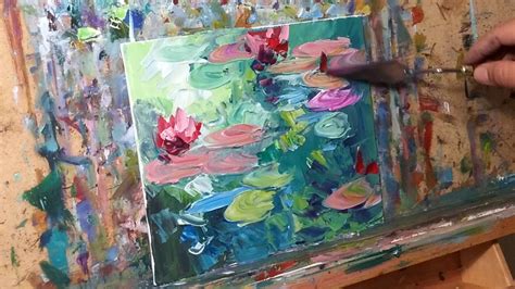 Impressionist Oil Painting Demo Tutorial of Waterlilies - Palette Knife ...