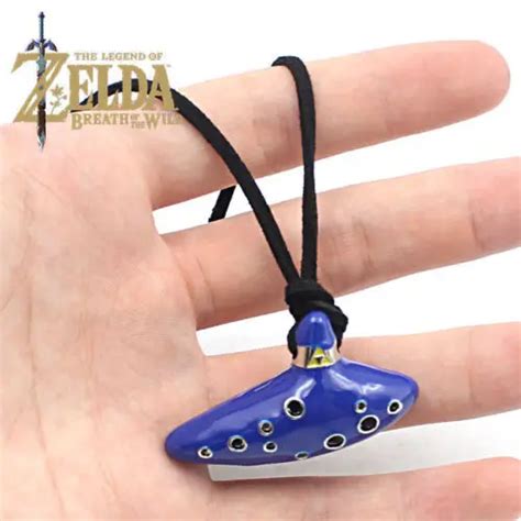 The Legend of Zelda Ocarina of time Necklace Blue Pendant Cosplay Otaku ...