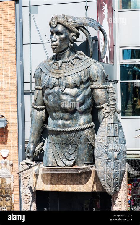 Shaka Zulu restaurant statue. Camden, London Stock Photo - Alamy