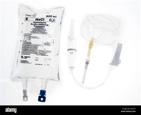 Isotonic saline solution, half liter, infusion bag, infusion bag ...