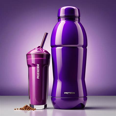 Premium AI Image | purple plastic bottle with milkshake and coffee beans