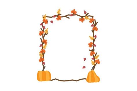 Pumpkin and Fall Leaves Border SVG Cut file by Creative Fabrica Crafts ...