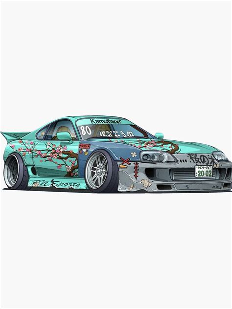 "Toyota Supra MK4 Drift Car Digital Art JDM " Sticker for Sale by ...