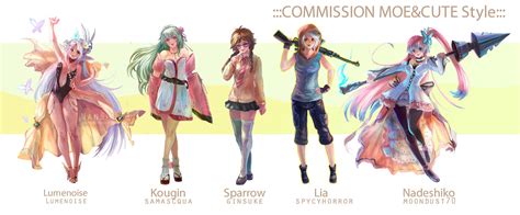 ::Fullbody Moe style::Character Commission set 5 by nanshu29 on DeviantArt