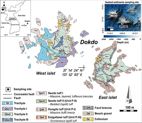 Geological map of Dokdo island (revised from Sohn and Park 1994 ...