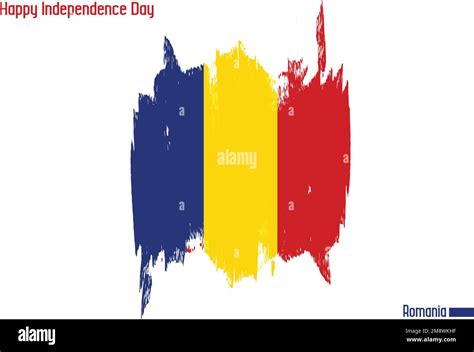 National Flag Flag of Romania Stock Vector Drawn with Brush Strokes ...