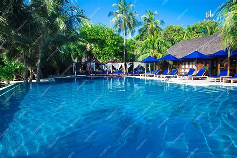 Premium Photo | Swimming pool in hotel Thailand